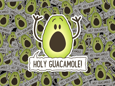 Holy Guacamole Sticker avocado brown cartoon fruit green sticker vegetable