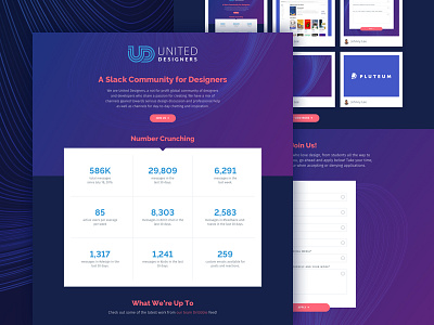 United Designers Landing Page clean form gradient gradients homepage landing page pills ui united designers web website