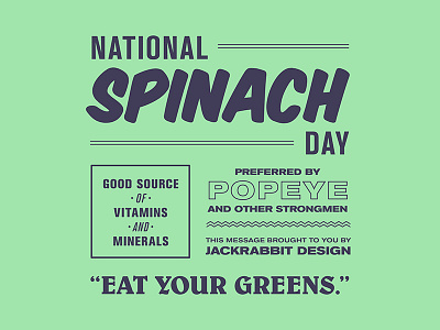 National Spinach Day Typography