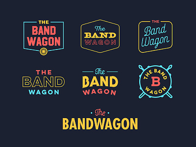 The Band Wagon Logo badge band bandwagon branding identity logo music type typography vintage wagon