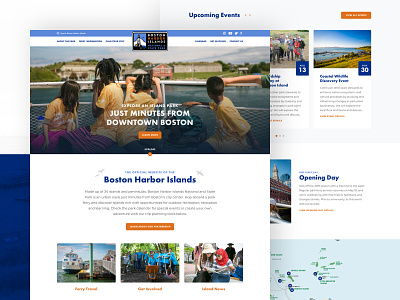 Boston Harbor Islands Website Re-Design boston clean homepage landing page massachusetts mobile responsive ui web website