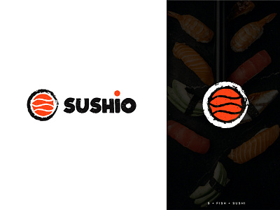 SUSHIO 🍣 adobe adobe illustrator brand and identity branding design fish flat graphic grunge illustration japan logo logo design sletter smart sushi sushi logo vector