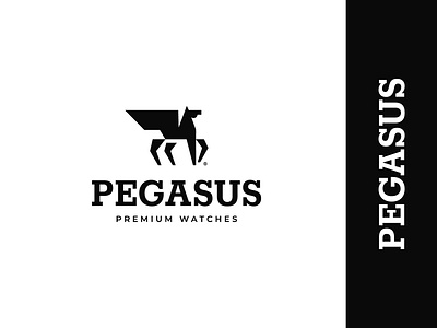 Pegasus adobe adobe illustrator brand brand and identity branding design graphic design greek horse illustration logo logo design logotype luxury brand minimalist logo pegasus symbol icon mark watches