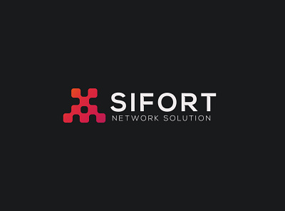 SIFORT abstract logo binary code brand design branddesigner cipher data fort freelancer gradient color information technology logo logo design logodesigner minimal networking solutions tech techlogo technical technology