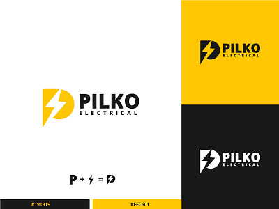 PILKO Electrical bolt logo brand design branding electrician electricity icon letter p logo logo design logo mark logodesigner logomark logotype mark minimal minimalist logo modern logo negative space negative space logo p icon