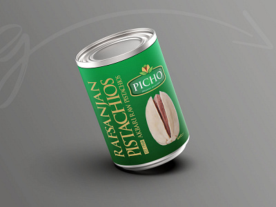 Picho raw pistachio packaging design Cellophane and cans design package design packaging picho zarifgraphic