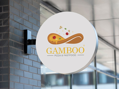Gamboo- Pizzaplace logo design branding illustration logo logo design zarifgraphic