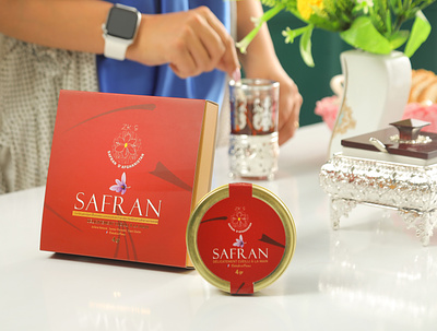 ZKS Saffron Packaging Design by ZarifGraphic branding label packaging saffron saffron packaging zarifgraphic