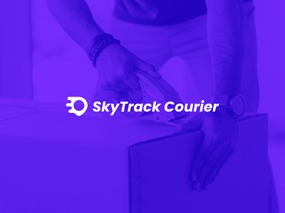 Skytrack courier Identity Design brand identity branding courier delivery service icon location pin logo minimalist typography vector
