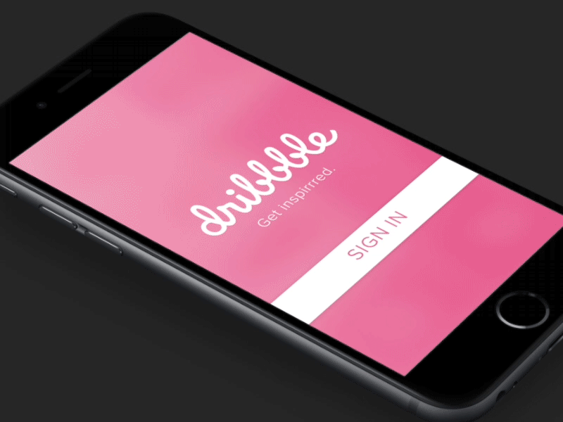 Dribbble For iOS animation app application dribbble gif ios ios9 log in sign in ui ux