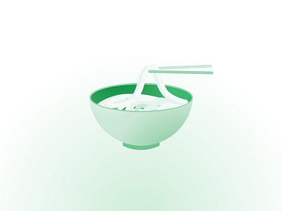 Noodles & Chopsticks bowl chinese chopsticks eat food grab grabfood green illustration noodles south east asian
