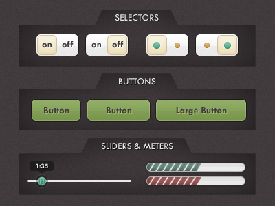 Catfish UI buttons sliders ui