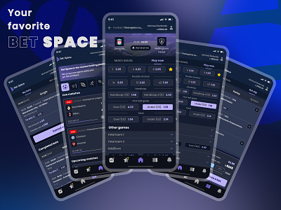 Bet Space Sports betting app app bet betting branding clean crypto figma gamblers gambling mobile mobileapp sport sports ui ux