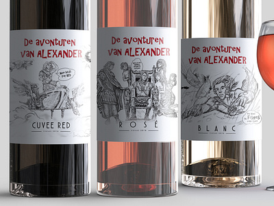 De avonturen van Alexander wine label design