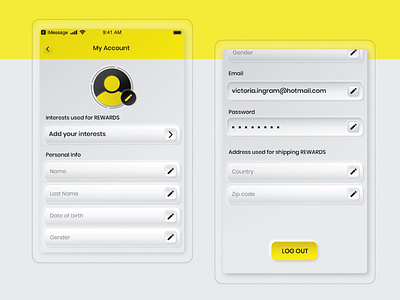 Neomorphism design UI