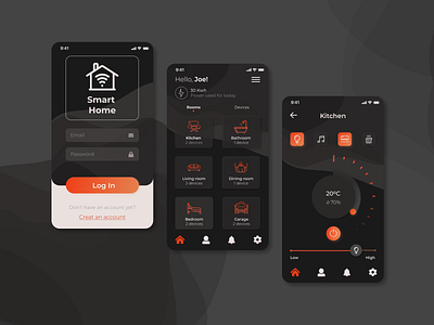 Smart Home App app design minimal ui ux vector