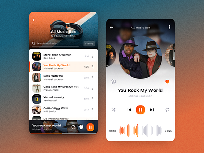Music Player - App Design app challengue daily design graphic design interface media michael jackson music play player playing playlist search sound ui ux