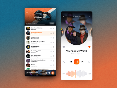 Music Player - App Design app challengue daily design interface michael jackson music play player playlist song ui ui design ux