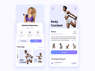 Fitness Trainer Profile design illustration minimal sport ui