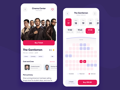 Movie Tickets App design illustration minimal movie