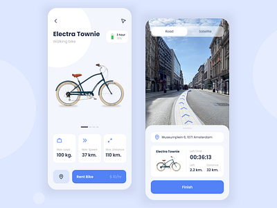 Bike Rental App Design design illustration minimal sport ui