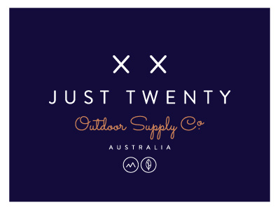 Just Twenty Outdoor Supply Co. branding logo outdoor