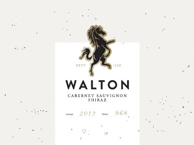Walton Cabernet Sauvignon Shiraz ~ Label Lockup branding design logo wine