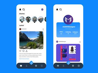 Social media app adobe xd app clean creative design figma mobile modern photoshop purple sketch social app ui ux