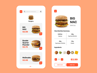 Food Delivery app #2 adobe xd app clean creative design figma food delivery mcdonalds mobile modern purple sketch ui ux