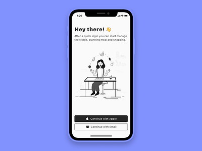 Onboarding screen app clean ui design figma food illustration ios login minimal minimalistic mobile app monochromatic onboarding sign in sign up simple clean interface ui ux welcome page welcome screen
