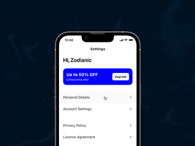 Upgrade Banner – Settings app application banner clean design figma ios minimal minimalistic mobile offer paywall plan product settings subscription ui ux