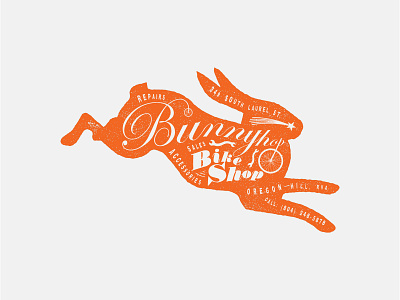 Bunnyhop Bike Shop Logo branding graphicdesign illustration logo typography