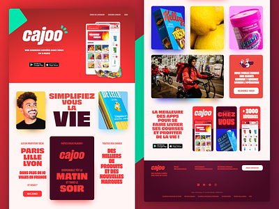Cajoo - Landing Page application branding cajoo delivery design desktop grocery product ui web