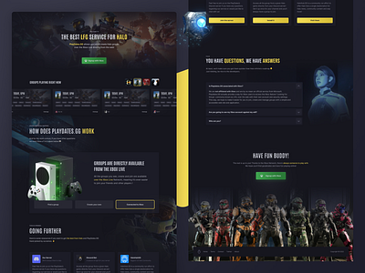 PlayDates.GG - Landing Page apex app desktop halo landing lfg live looking for group page playdates ui web xbox