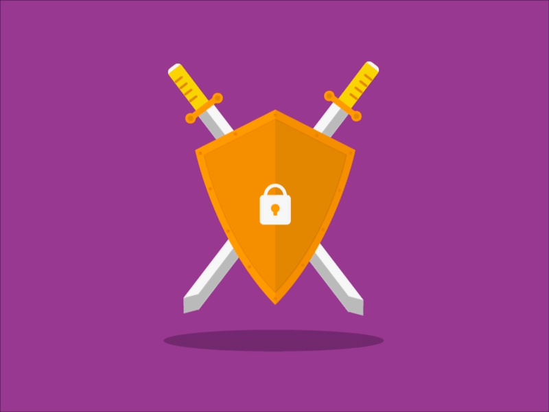Security illustration animation protection security shield sword