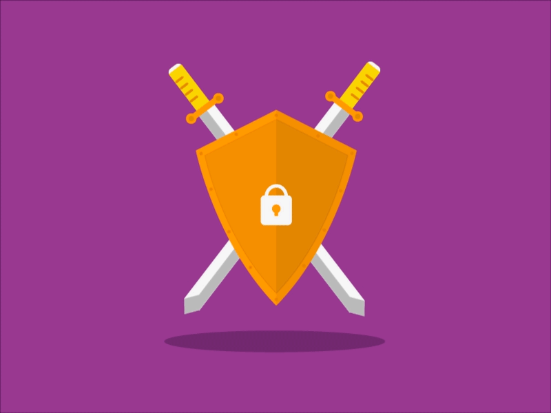 Security illustration animation security protection shield sword