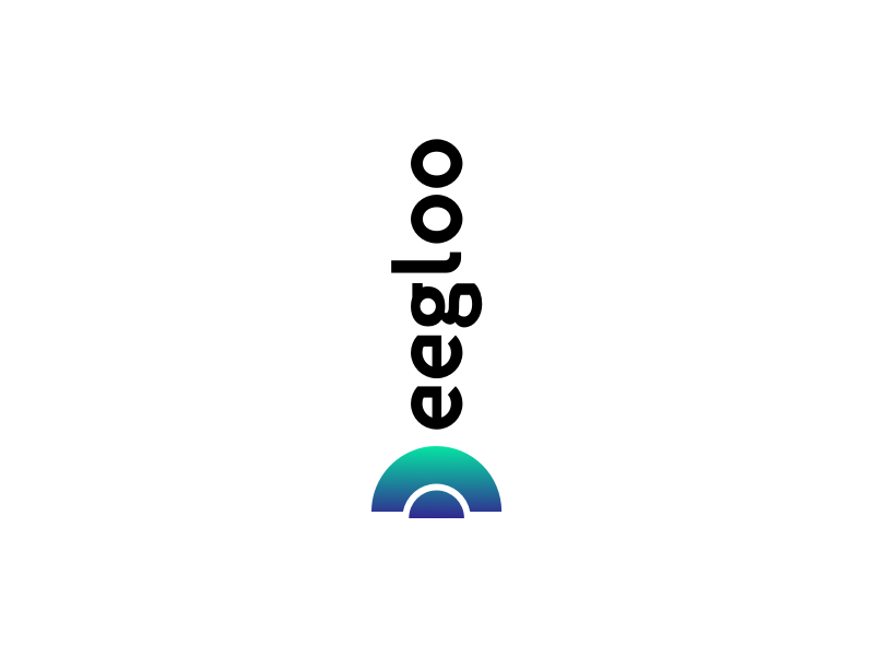 Deegloo logo vertical gradient blue agency digital igloo logo