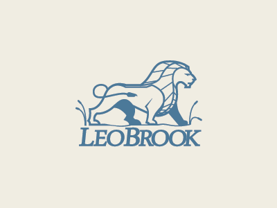 LeoBrook logo brook flat lion logo minimalism