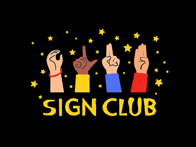 Sign Club branding design flat illustration logo vector