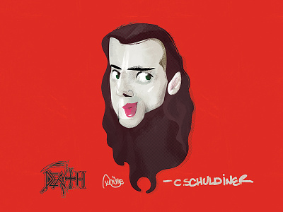 Chuck Schuldiner of Death brushes chuck schuldiner dark dead death death metal illustrator portrait