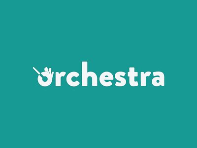 Orchestra green hand logo logotype minimal orchestra