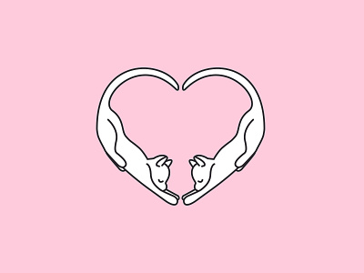 Purry Love design flat icon illustration minimal vector
