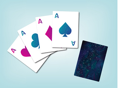 Astral Playing Cards design icon illustration low poly minimal print typography vector