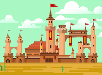 The Kingdom adobeillustrator art castle castle logo castles design flat icon illustration illustrator king vector