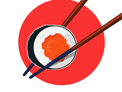 Sushi Time adobeillustrator art branding design flat icon illustration illustrator sushi roll vector