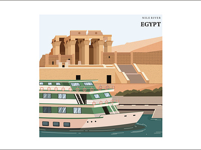 NILE RIVER art design egypt flat illustration illustrator vector