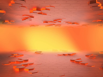 hexagon fire environment animation loop 3d 3d animation animation art background blender3d design digitalart geometric illustration motion graphics