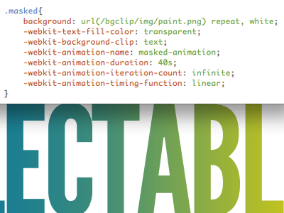 Selectable animation background clip blog blue css css3 green webkit yellow