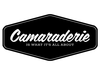 Camaraderie black coffee service typography united white