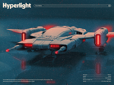 Hyperlight (front view) 3d album art cover art graphik illustration music radion scifi synthwave texture typography